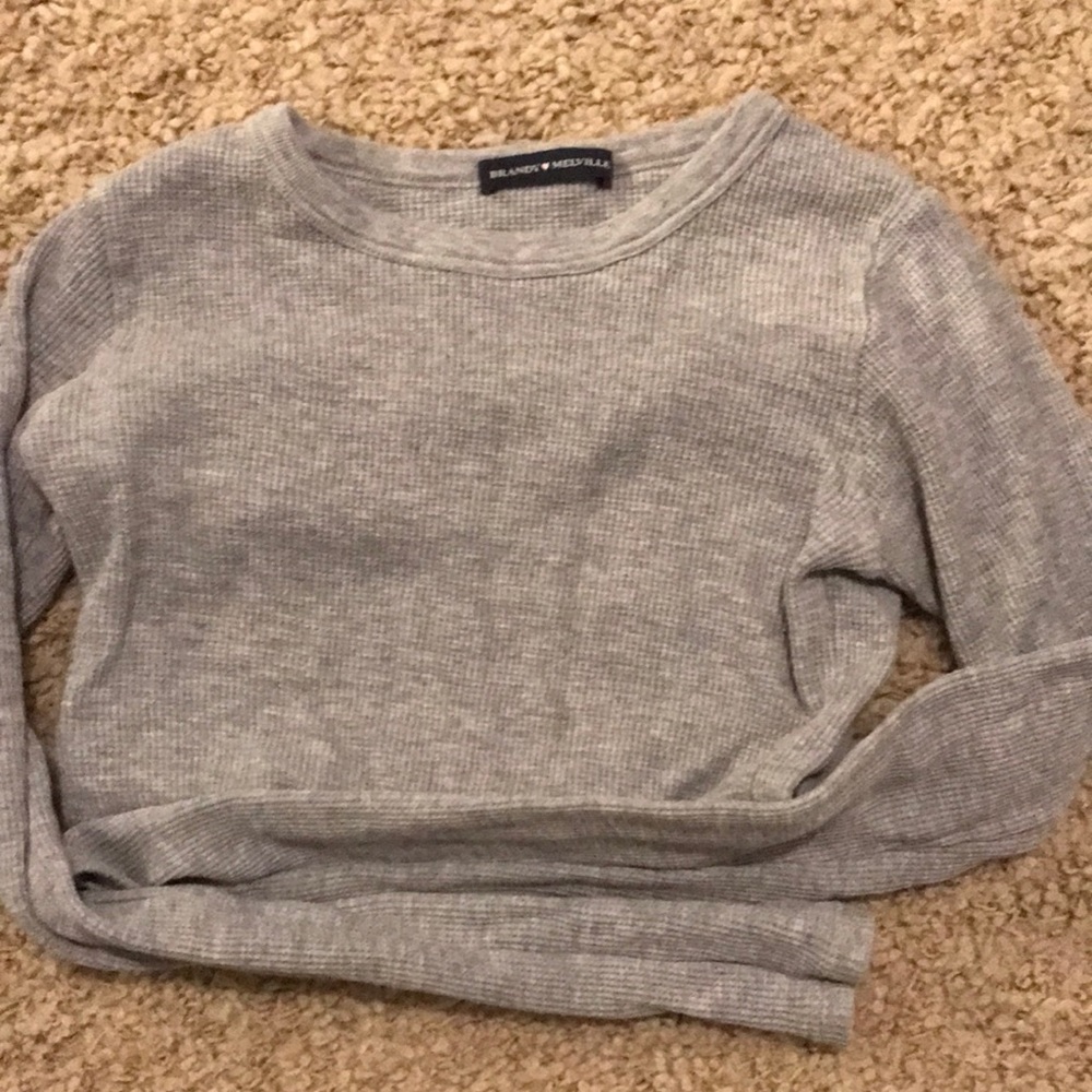Great Condition Brandy Melville Gray Thermal Top
